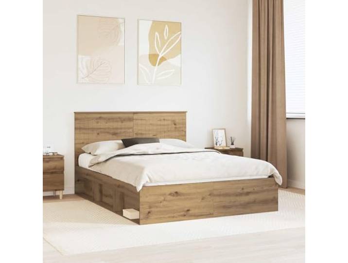 RJPLMFV Bettgestell, 150 x 200 cm, massives Kiefernholz Holzwerkstoff, feste Latten, modernes Design, einfache Pflege