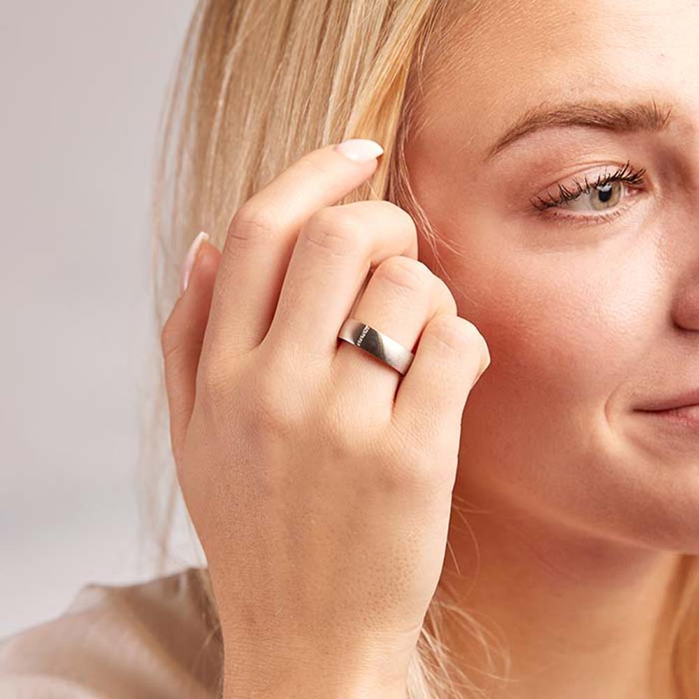 Unique Eheringe Edelstahl Trauringe mattiert silber
