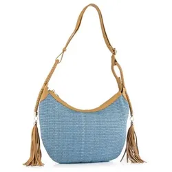 DAWID by Dawid Tomaszewski Schultertasche Material Mix Zierquasten