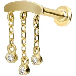 14 Karat Gold Labret mit Innengewinde MOISSANIT-WINDSPIEL