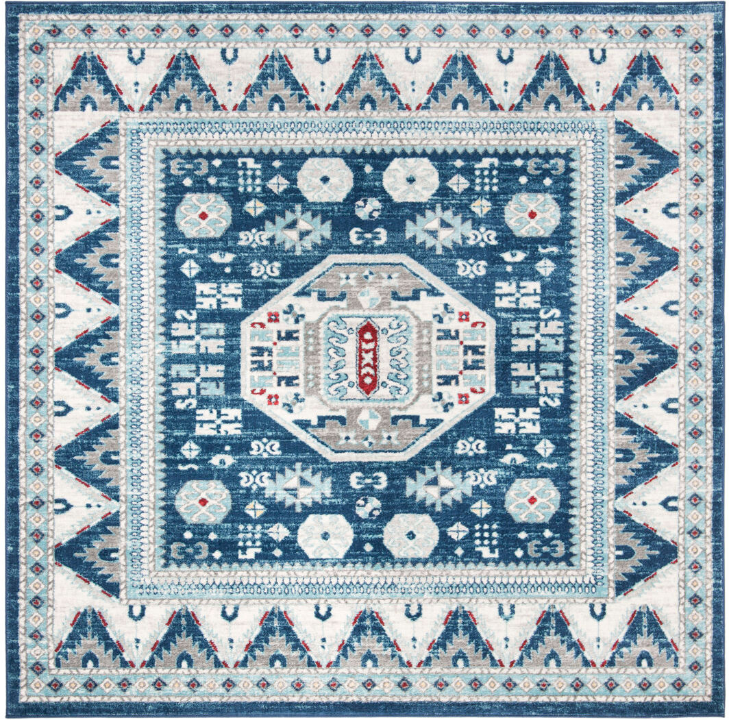 Bloomsbury Market Brockton Hand Woven Area Rug Blue Square 201 cm