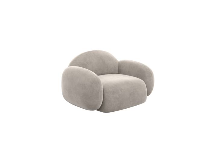 Design Loungesessel „Varello“ mit Samtbezug Samtbezug Sand BLOOMINGLOFT Collection