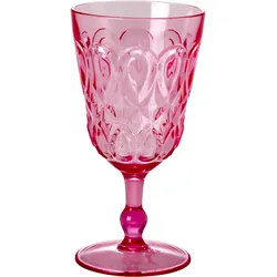 RICE Acryl Weinglas mit Wirbel-Facetten, Pink