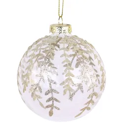 Chic Antique Klare Weihnachtskugel mit Glitzer, Ø 8 cm, klar