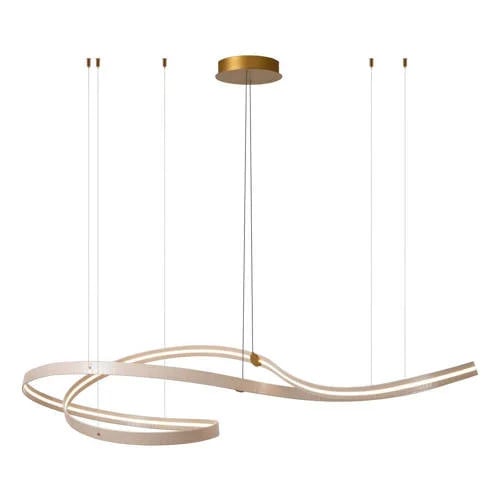 Lucide moderne dimbare LED hanglamp beige met afstandsbediening en verstelbare hoogte
