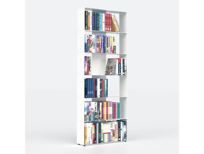 Bibliothèque blanche 60 cm - métal - 6 niveaux - teebooks