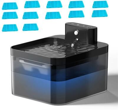 Inspire Essentials Smart Automatic Pet Water Fountain 2.2L Rechargeable Drinking Fountain pet Warter B 12chips