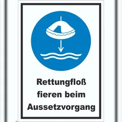 HB-Druck Rettungsfloß fieren beim Aussetzvorgang Aufkleber A1 (594x841mm)