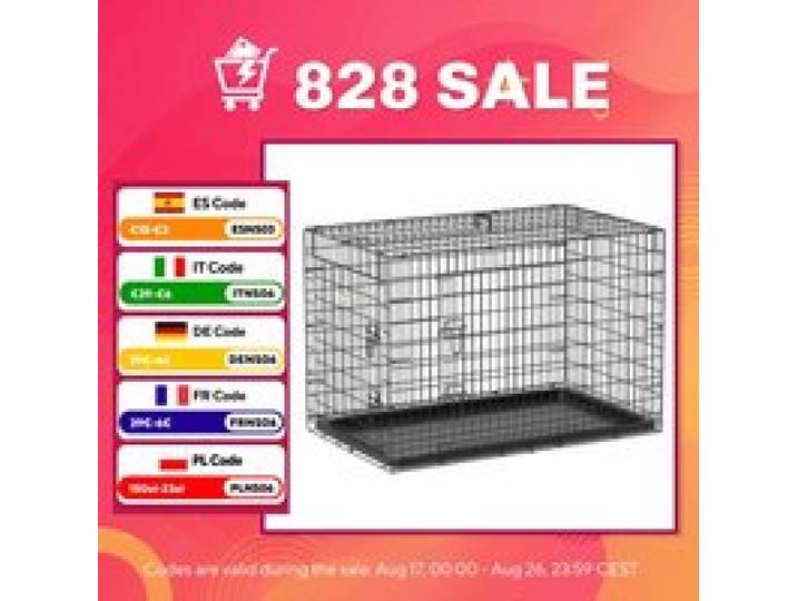 Pawut Cage zwart metalen honden opvouwbare draagbox Cage 92x57x62,5 cm