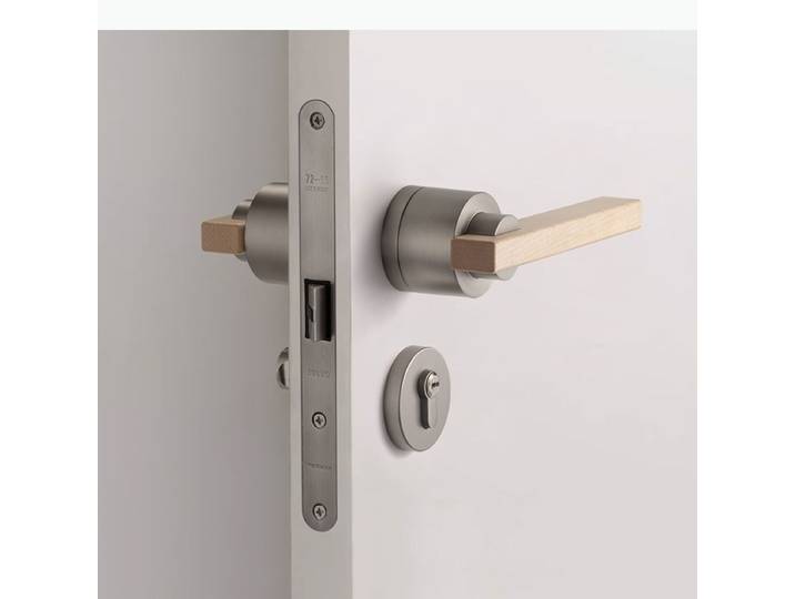 Serrure de porte en alliage de Zinc, poignée en noyer, serrure pratique, serrures silencieuses d'intérieur, serrure de sécurité pour salon, accessoires matériels