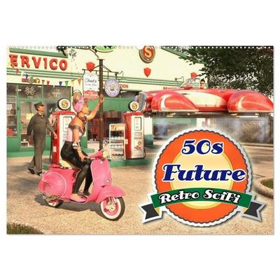 50s Future - Retro SciFi (Wandkalender 2026 DIN A2 quer), CALVENDO Monatskalender