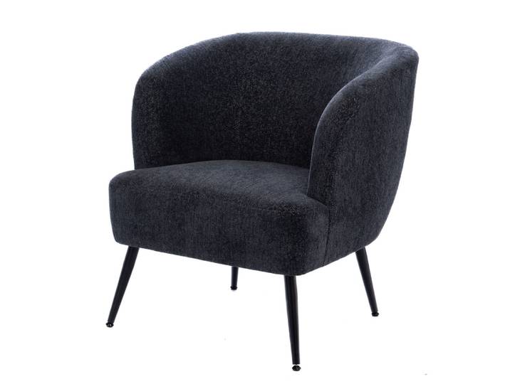 Fauteuil en tissu et métal bleu