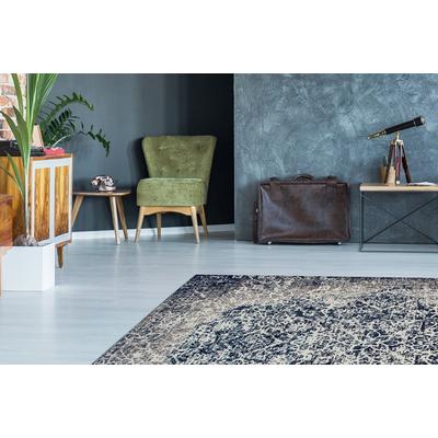 Teppich KAYOOM "River 140", grau (grau, multi), B:80cm H:10mm L:150cm, Baumwolle, Teppiche, Teppich, Jacquard, Retro- und Vintage-Design, Baumwollrücken