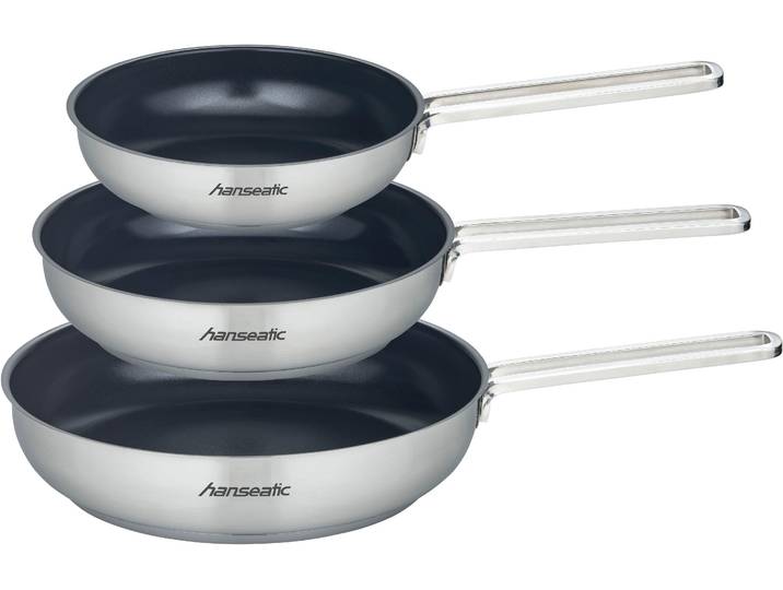 Pfannen-Set HANSEATIC hanseatic , silber, Ø:28cm, Pfannen, Pfannen-Set, Antihaft-Versiegelung, beschichtet, Induktion