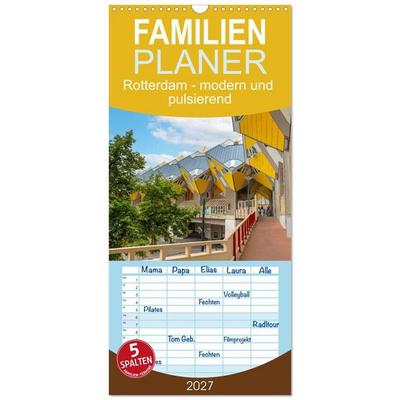 Familienplaner 2027 - Rotterdam - modern und pulsierend mit 5 Spalten (Wandkalender, 21 x 45 cm) CALVENDO