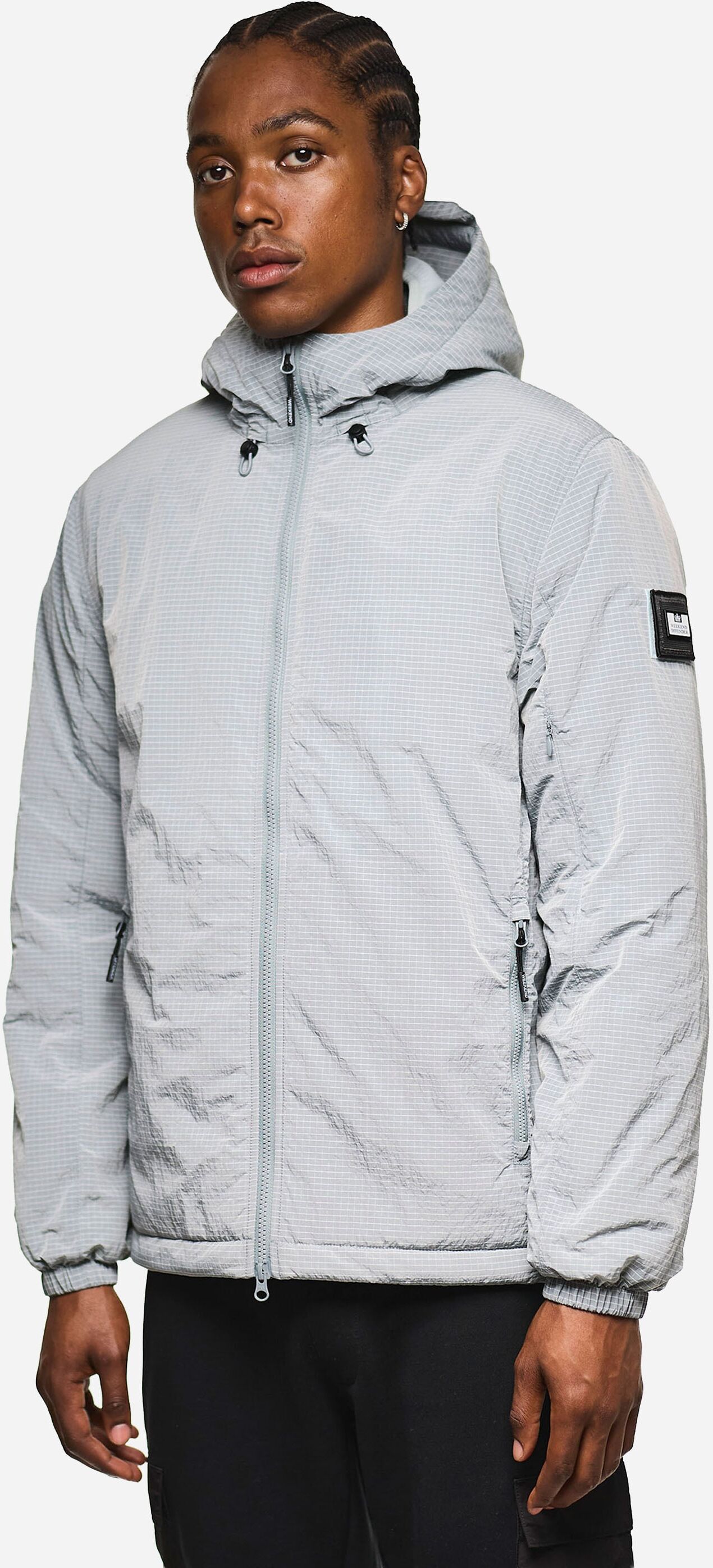 Wolljacke WEEKEND OFFENDER "VETTEL THERMO JACKET Herren", Herren, Gr. M, grau (sea spray), Softshell, 100% Nylon, normal normal, Jacken, Jacke Herren, Übergangsjacke, Kapuze, Regenjacke, Outdoor, Sale