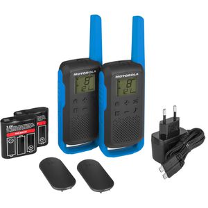 Motorola Funkgerät Talkabout T62, lizenzfrei, PMR446, 8km Reichweite, blau/schwarz, 2 Stück