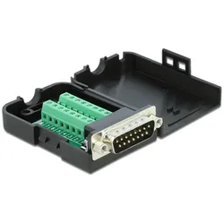 DELOCK D-Sub 15 St > Terminalblock mit Gehäuse