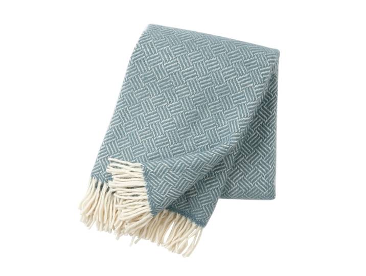 Klippan Yllefabrik Plaid en laine Samba bleu plomb