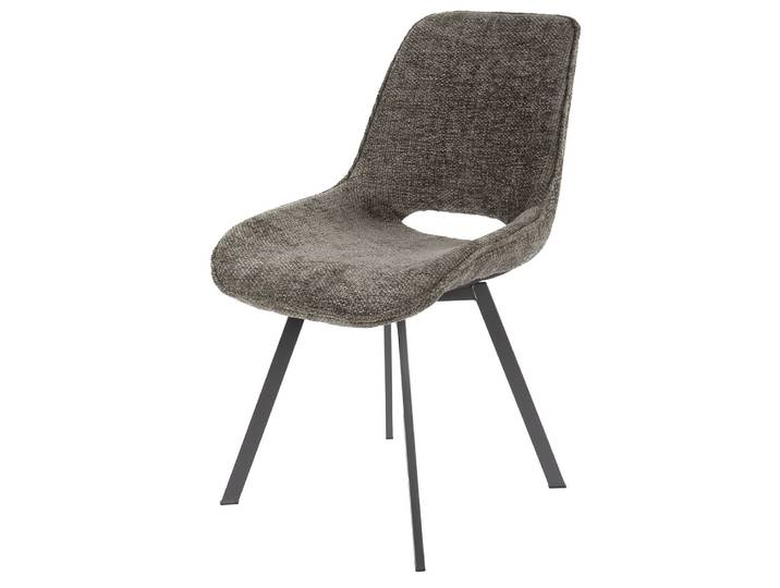 4er Set Stuhl Basi , drehbar , Chenille-Stoff , taupe