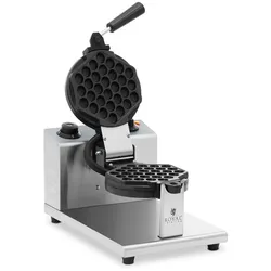 Helloshop26 - Professionelles rundes Waffeleisen 1 Blasenwaffel 1200 W Edelstahl Aluminium Teflon silber 14_0009104