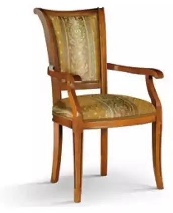 Art Deco Design Esszimmerstoel met Armleuningen in Bruin Textiel