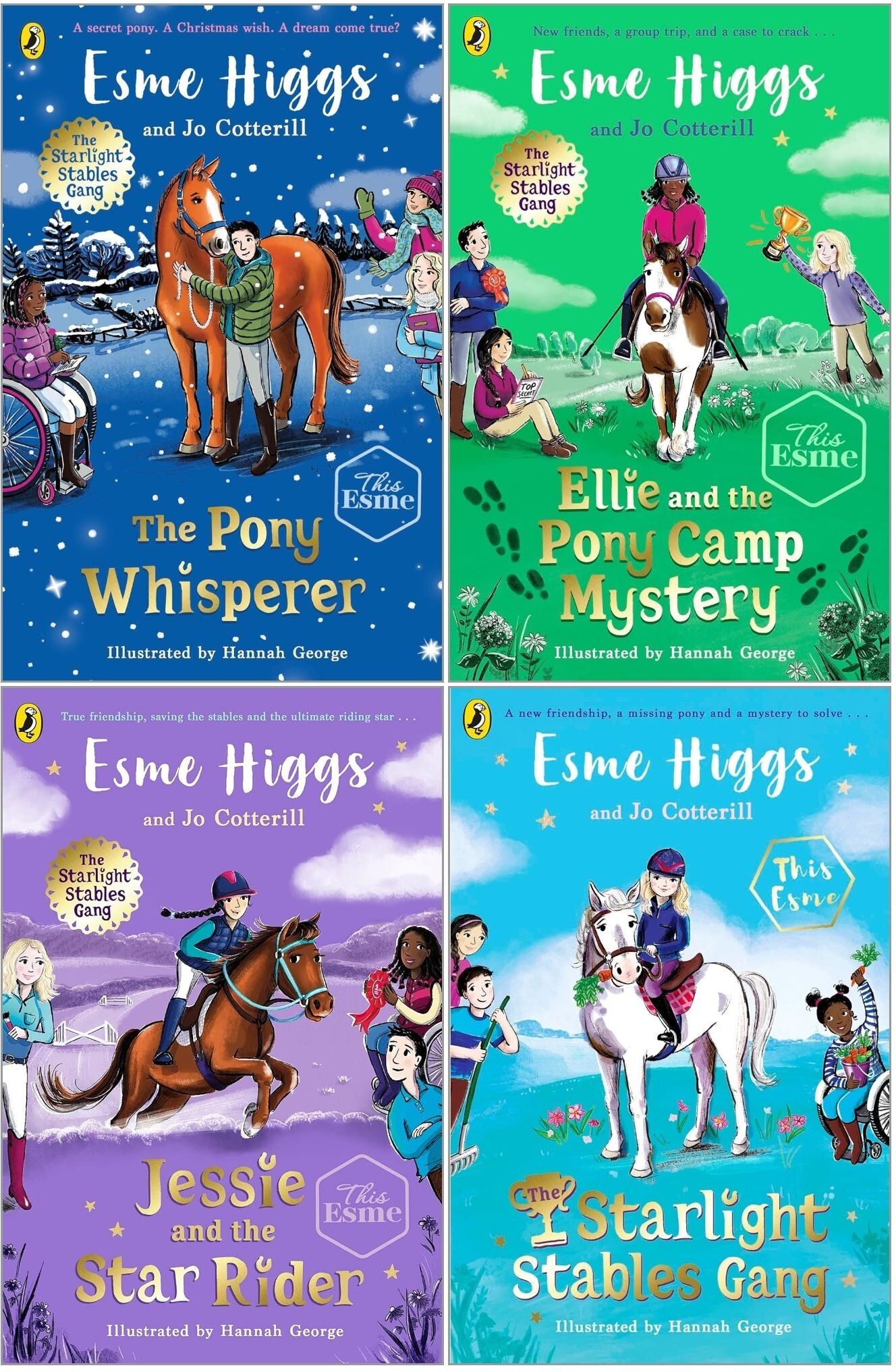 Puffin The Starlight Stables Gang Series 4 Books Collection Set By Esme Higgs & Jo Cotterill (Starlight Stables Gang, Jessie and the Star Rider, Ellie and th