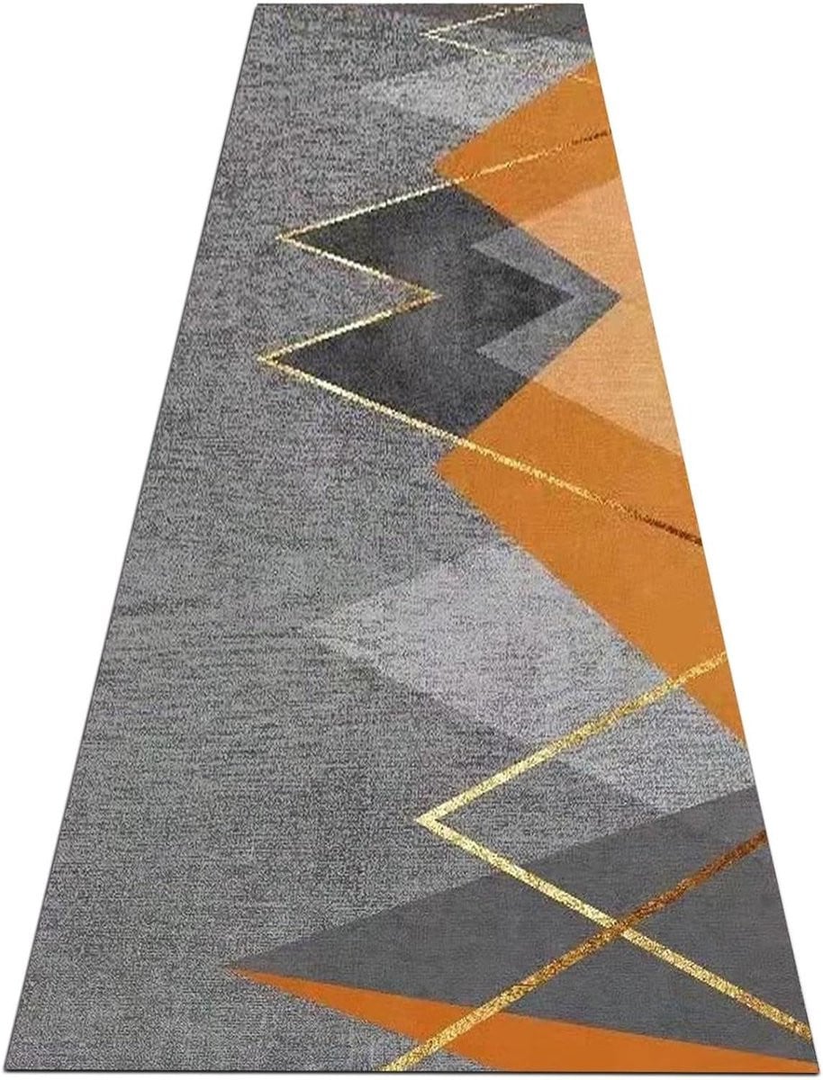 Loper Tapijt Gangloper Keuken Runner Grijs Oranje - 80 x 200 cm