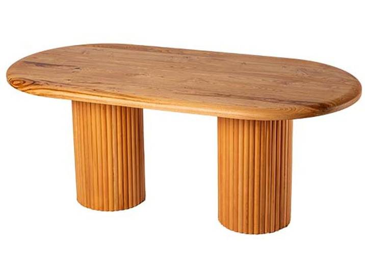 JVmoebel Esstisch Hellbrauner ovaler Küchentisch aus Holz im modernen Design