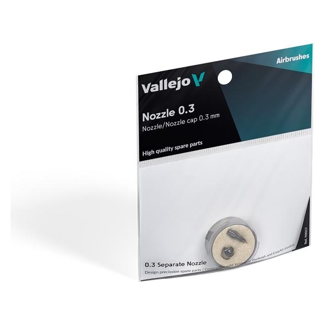 Vallejo : Airbrush - 0.3 Replacement Nozzle/Nozzle Cap (Innovator, Profinish & EasyAir) (90017)