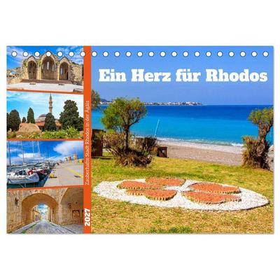 Ein Herz für Rhodos (Tischkalender 2027 DIN A5 quer), CALVENDO Monatskalender