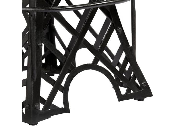 Tabourets de bar en cuir véritable - - Lot de 2 - Noir - 40x40x76 cm - Design tour Eiffel - Style industriel