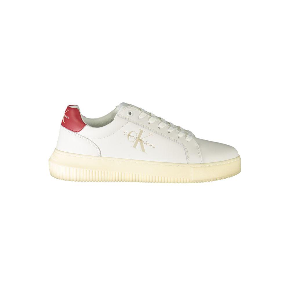 Calvin Klein Bianco Leren Heren Sneaker