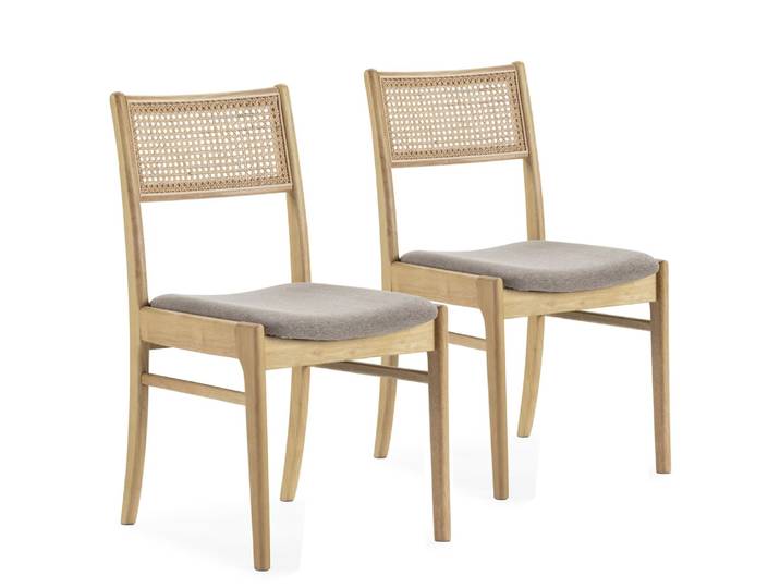 Pack de 2 chaises couleur chêne
