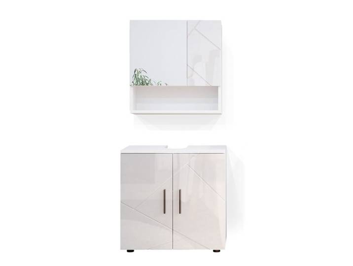 Meubles bain Irma 2 pièces Blanc Haute brillance Vicco 34673