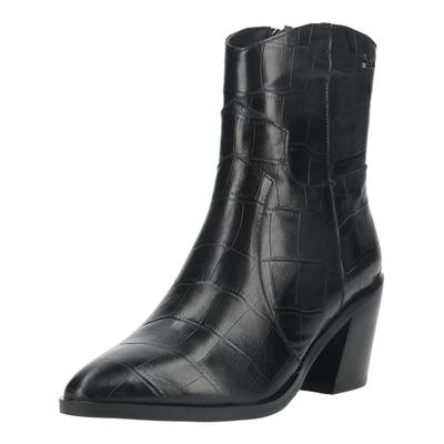 Stiefelette LAZAMANI "Lazamani Stiefelette Leder", Damen, Gr. 39, schwarz, Leder, Schuhe Stiefelette