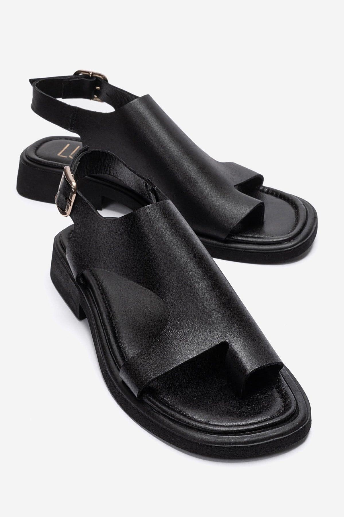 Forever & Always Leder-Slingback-Sandale - Schwarz