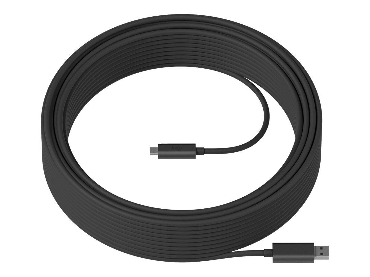 Logitech USB-Kabel von USB Typ-A zu USB-C (10m, schwarz) 939-001799