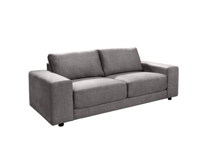 Riess Ambiente Sofa LOFT - 208x100cm - grau - Samt Kunststoff 3-Sitzer, Fußhöhe: 5 cm, mit Armlehne, individuelle Maserung, Taschenfederkern, Kissen inkl., montiert geliefert