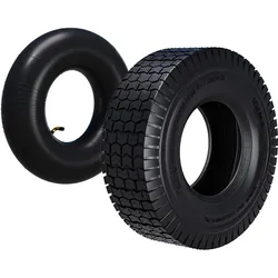 Wiltec, Zubehör Gartenmaschinen, Reifen für den Aufsitzmäher 16x6.50-8 4pr mit Schlauch Winkelventil Komplettrad (Rasenmäher, Rasentraktor)