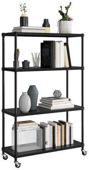 Seville Classics HOME 4-Tier Steel Shelving with Shelf Liners