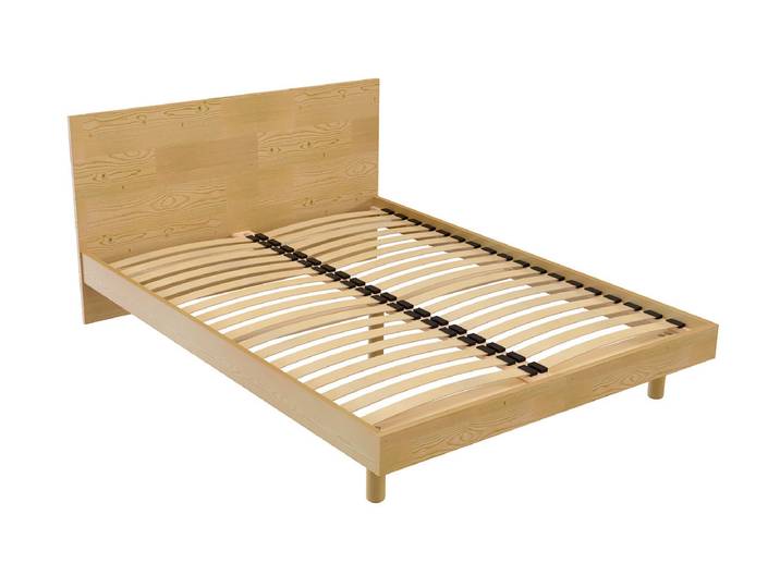 Lit scandinave viking 140x200 en bois massif 140x200 Miel