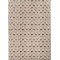Teppich Wohnzimmer Schachbrett Waschbar Strapazierfähig Beige 120x170 OEKO-TEX Schadstoffgeprüft – LANGAU von Kadima Design