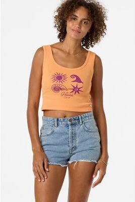 O'Neill s Shell Star Hawaii Scoopneck Tank Top in Orange Pop, Size Small