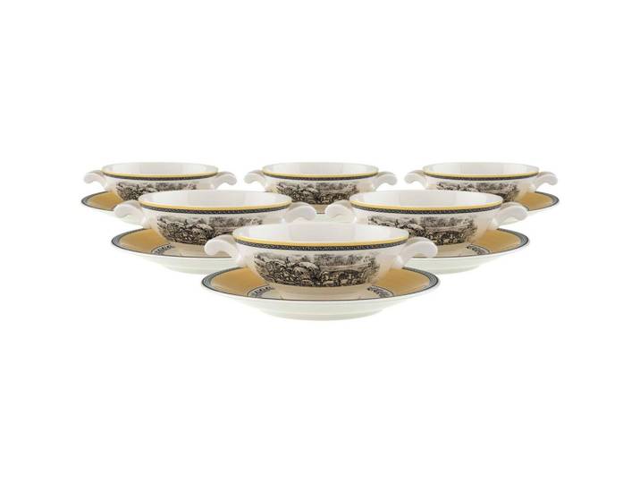 Villeroy & Boch Suppentassen MIT Untertassen Audun Ferme bunt 400 ml 6er Set, Mehrfarbig, Keramik, Geschirr, Tassen