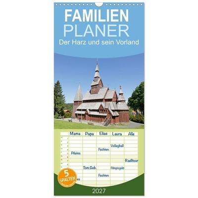 Familienplaner 2027 - Der Harz und sein Vorland mit 5 Spalten (Wandkalender, 21 x 45 cm) CALVENDO