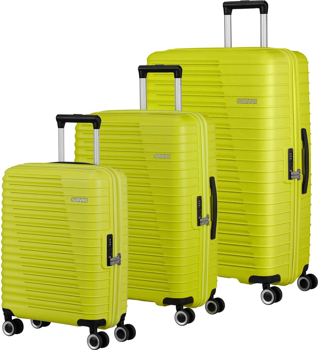 American Tourister Roadrush Trolley Set A Lime Green neongelb 77cm