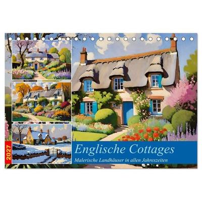 Englische Cottages (Tischkalender 2027 DIN A5 quer), CALVENDO Monatskalender