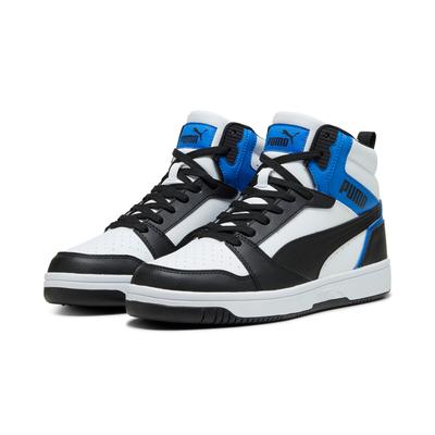 Sneaker PUMA "REBOUND V6", Herren, Gr. 44,5, bunt (puma schwarz, puma weiß, puma team royal), Synthetik, Schuhe Sneaker, knöchelhoch, wasserabweisendes Obermaterial, weiche Innensohle