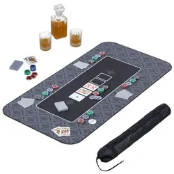Relaxdays Pokermatte 120x60 Anthrazit,Weiß,Schwarz